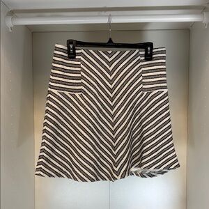 LOFT Black and White Chevron Mini Skirt